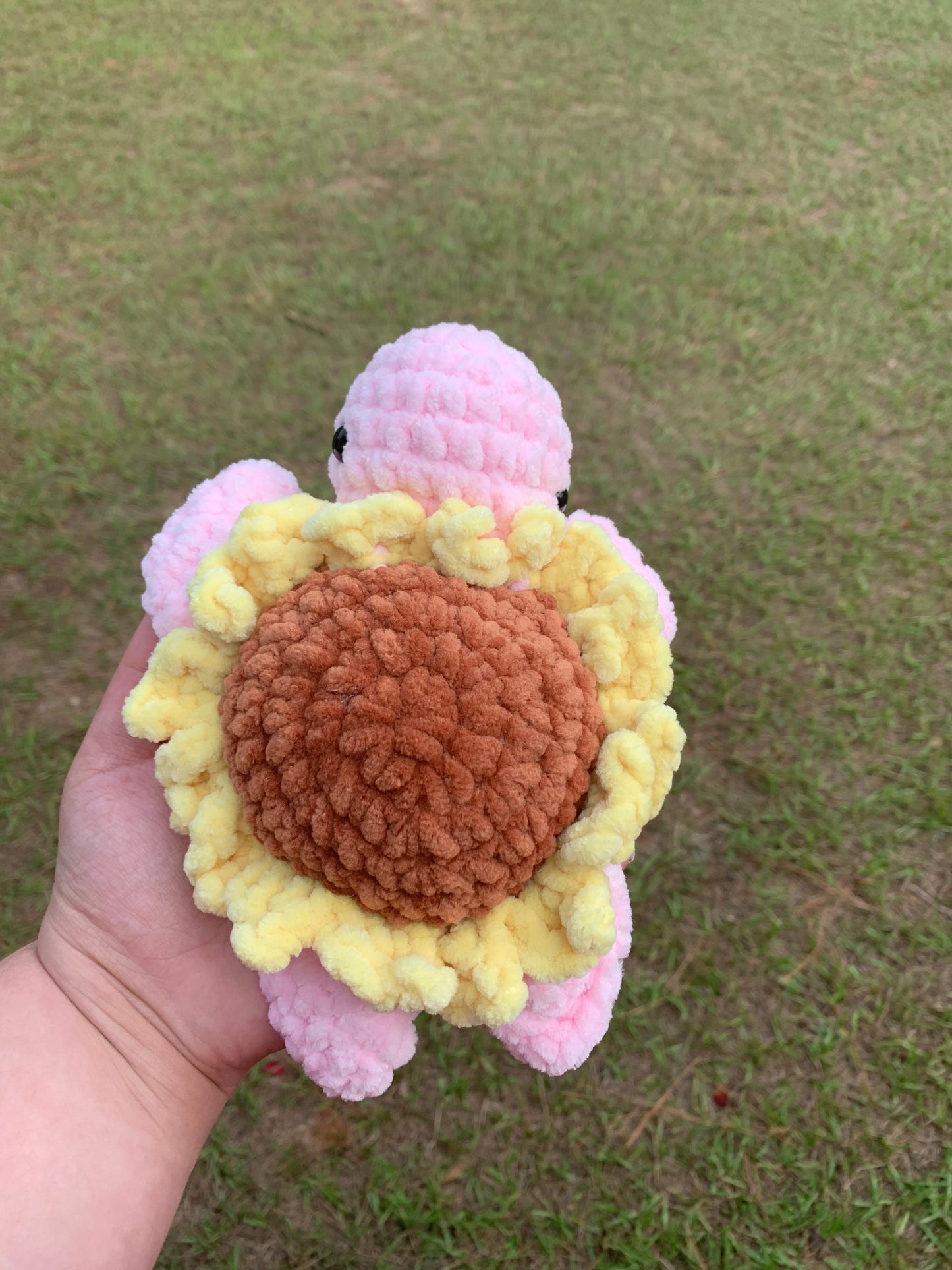 Light Pink Baby Sunflower Turtle Plush