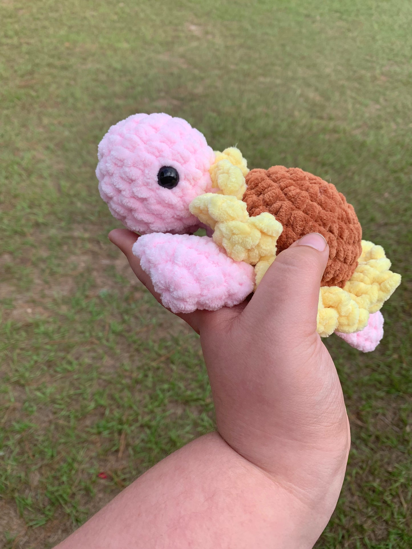 Light Pink Baby Sunflower Turtle Plush